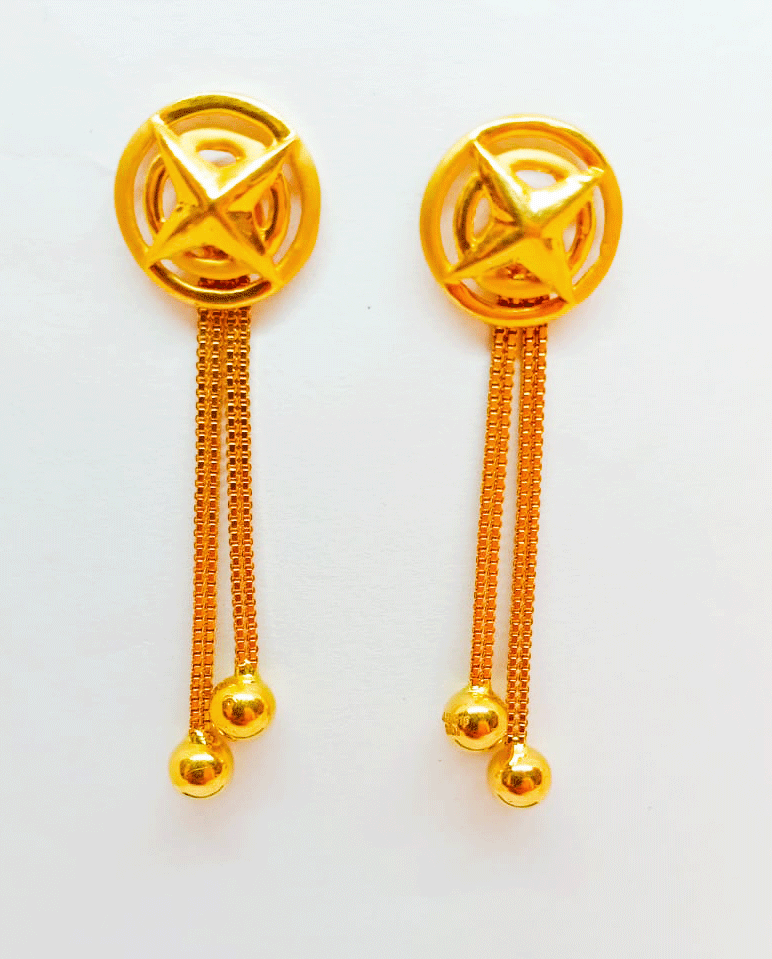 22K Gold Sui Dhaga Earrings for Women