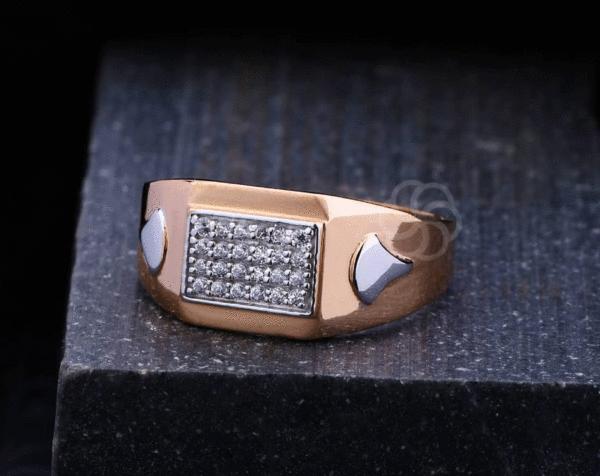 18k Pure Hallmarked Rose Gold Ring For Men's