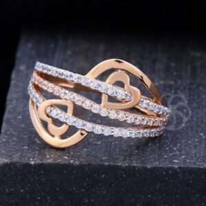 Stunning 18K Rose gold ring for women