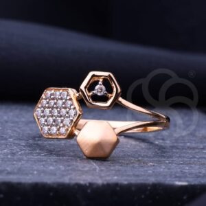 Adjustable 18K Rose Gold Fashion Ring For Women's