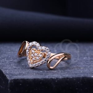 Sparkling 18K Rose Gold Ring for Women's