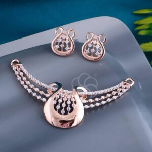 Stylish 18K Rose Gold Mangalsutra Set