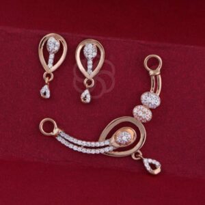 Elegant 18K Rose Gold Mangalsutra Jewelry Set