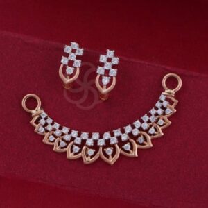 18K Rose Gold Mangalsutra Set with Sleek Finish