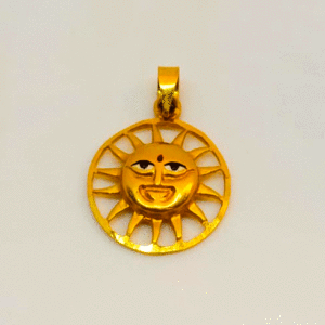 Unique Sun Design 22K Pure Gold Pendant