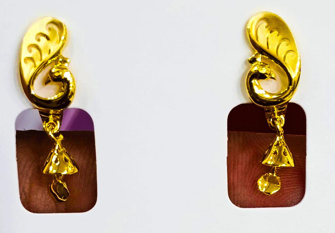 Long-Lasting shine 22K Gold Earrings for Women's