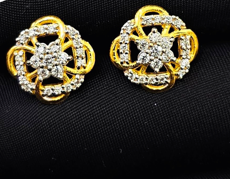 Handcrafted 22 Carat Gold Ear Tops