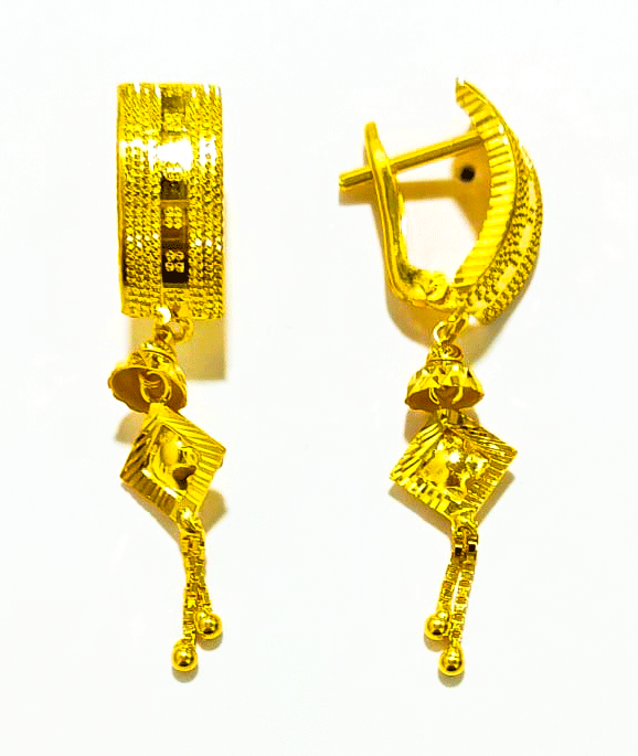 High-Purity 22K Gold Bali Earrings For Women's