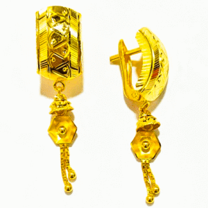 Modern touch 22K Gold Bali Earrings For Women's
