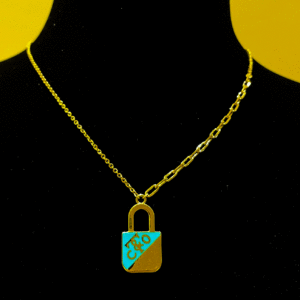 22K Pure Gold Lock Pendant