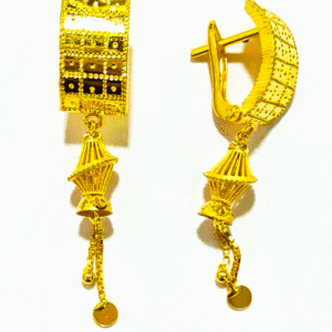 Ethnic Hoop 22K Gold Bali Earrings For Women's