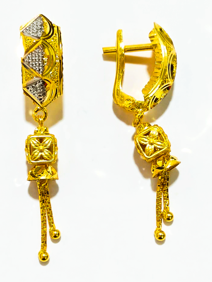High Purity 22K Gold Bali Earrings For Women's