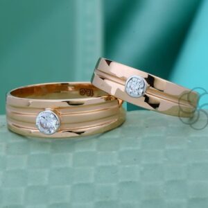 18K Solid Rose Gold Couple Rings