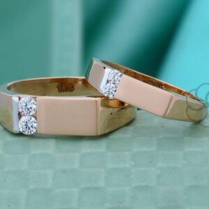 18K Rose Gold Couple Rings Set