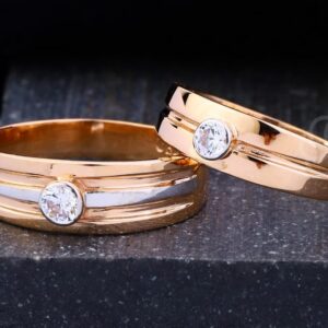 18K Rose Gold Couple Rings Set