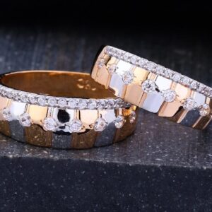 Luxurious 18K Rose Gold Couple Rings Set