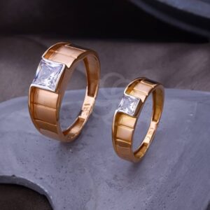 Lightweight 18K Rose Gold Couple Rings Set