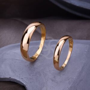 Premium Quality 18K Rose Gold Couple Rings Set