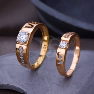 Premium Design 18K Rose Gold Couple Rings Set