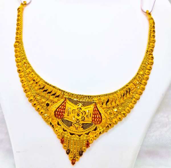 22K Pure Gold Necklace (Haar Set) For Women's