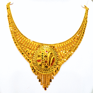 Traditional Look 22K Pure Gold Necklace (Haar Set) For Women's