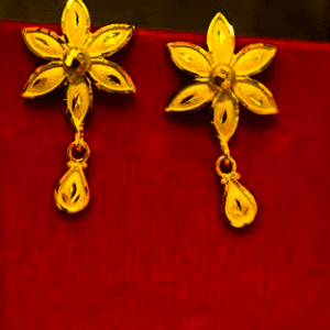 Minimalist 22 Karat Gold Earrings For Women's