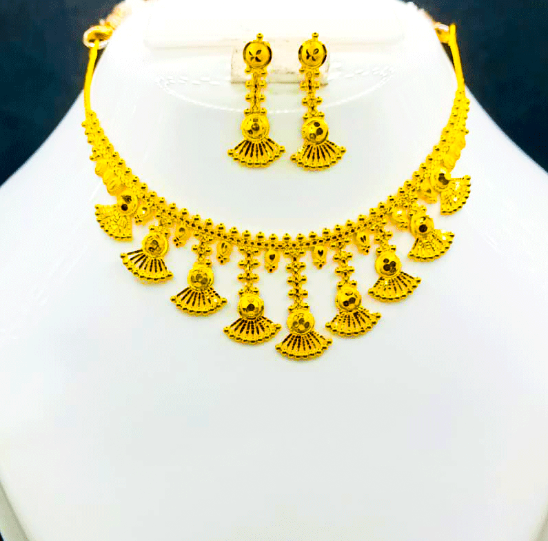 22K Pure Gold Necklace (Haar Set)