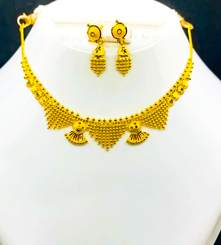 Designer 22K Pure Gold Necklace (Haar Set)