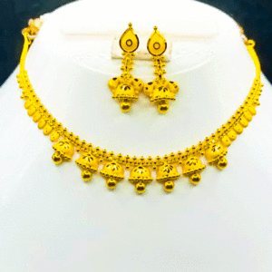 22K Pure Gold Necklace Set For Women's