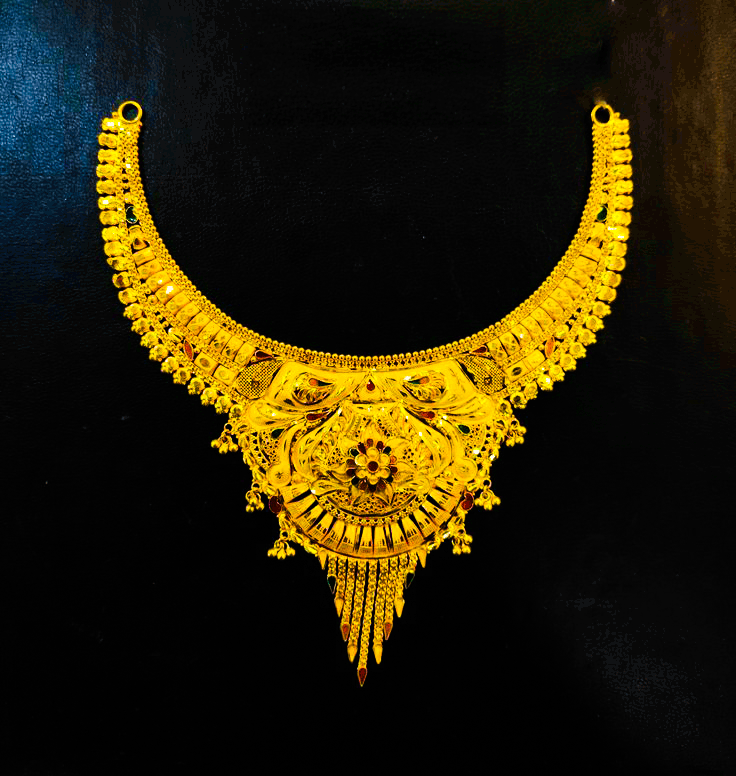 22K Pure Gold Necklace (Haar Set)