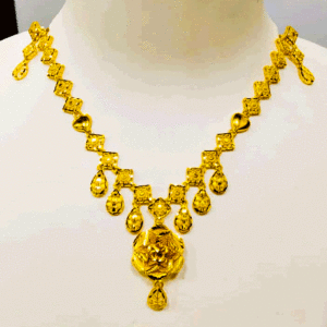 22K Pure Gold Necklace (Haar Set)