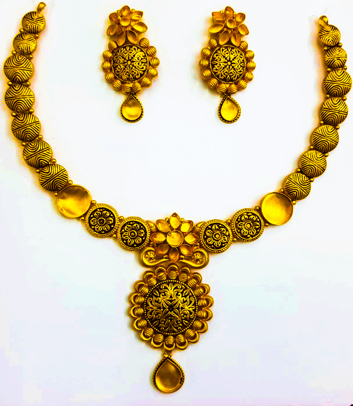 Modern 22K Pure Gold Necklace (Haar Set)