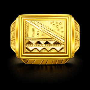 Square Design Gold Ring for Men