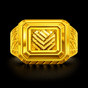 Square Modern Design Gold Ring for Men