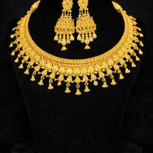 Classic Leaf Drop Gold Necklace Set