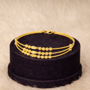 Triple Layer Gold Beaded Bangle – 6.5 Gram