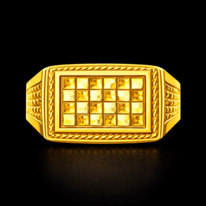 Square Design Gold Ring for Men
