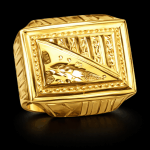 Rectangle Gold Ring for Men – Stylish Design