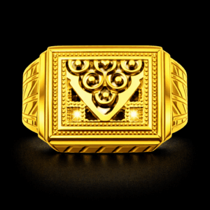 Square Design Gold Ring for Men