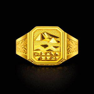 Octagon Design Gold Ring for Men