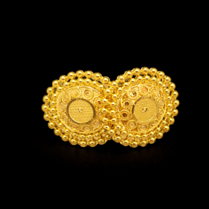 Traditional Gold Plated Round Beaded Design Stud Earrings